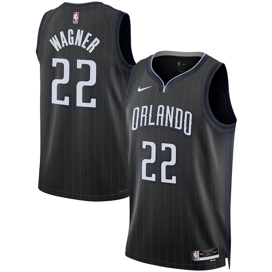 Men Orlando Magic 22 Franz Wagner Nike Black City Edition 2022-23 Swingman NBA Jersey